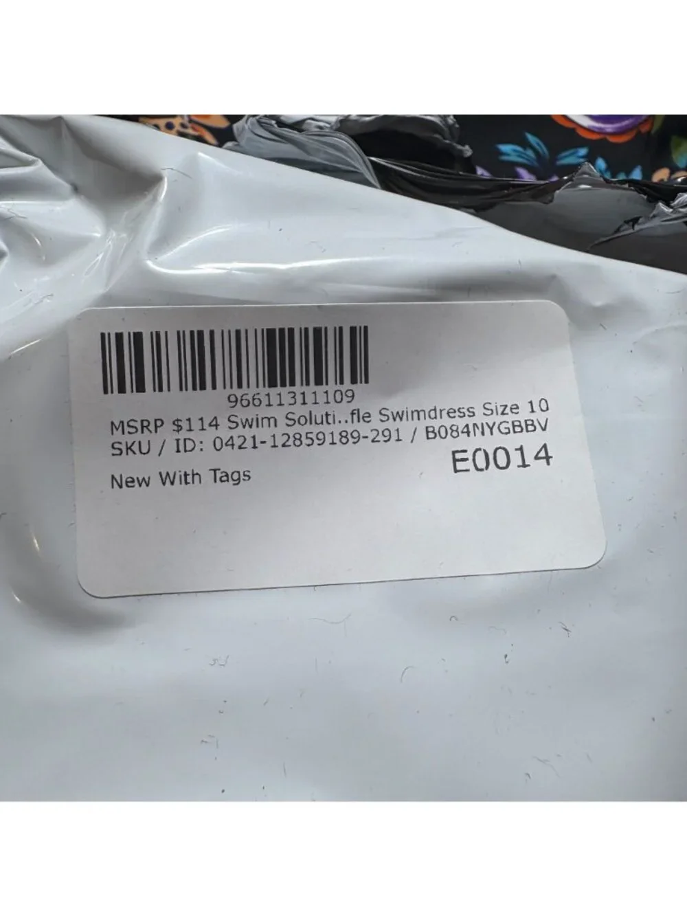 Swim Solutions Floral V-Neck Tummy Control Ruffle Swimdress Women's Size 10 NWT! - Picture 8 of 8